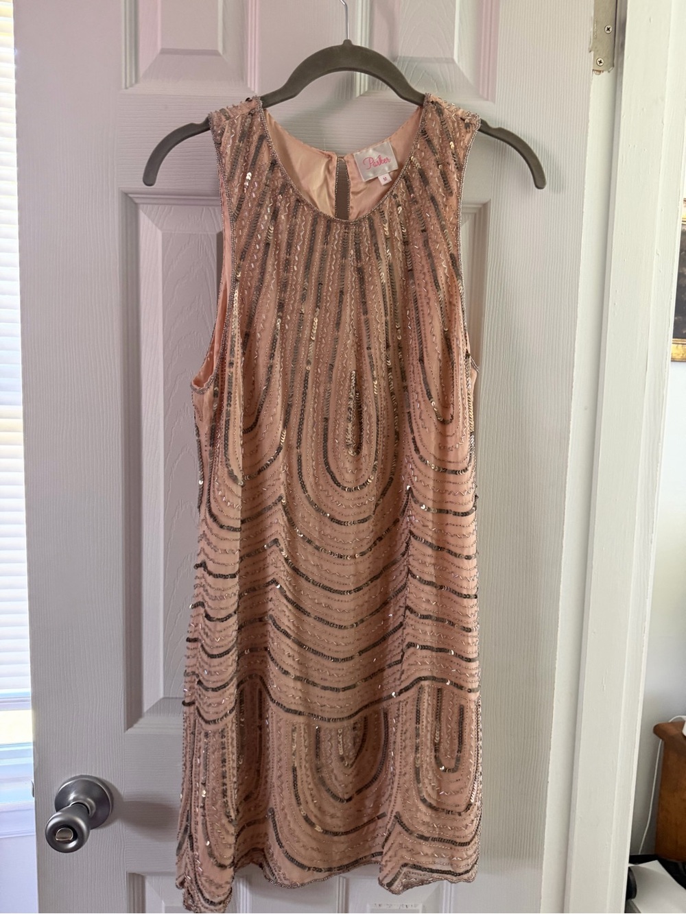 Parker Blush Pink Sequin Shift Dress